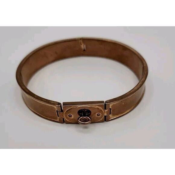 Fossil Bangle Bracelet Copper Gold Tone Casual Turn Clasp Hinged AWESOME - Picture 1 of 7